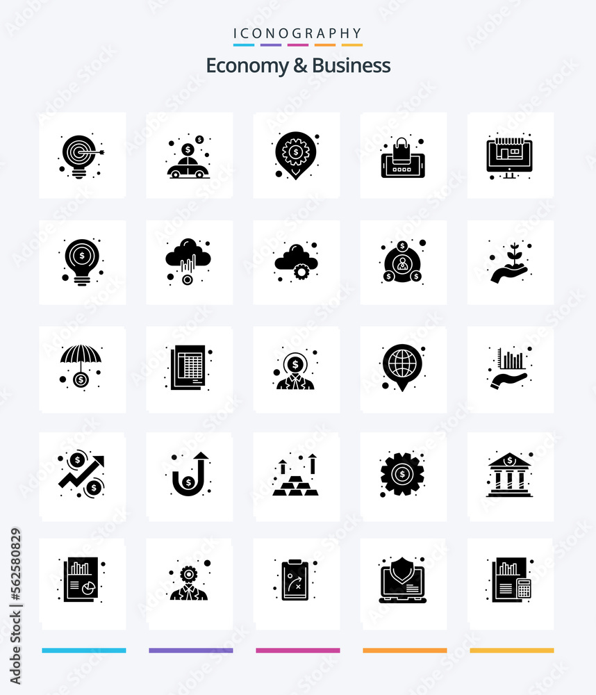 Creative Economy And Business 25 Glyph Solid Black icon pack  Such As online. smartphone. accessibility. shopping. app