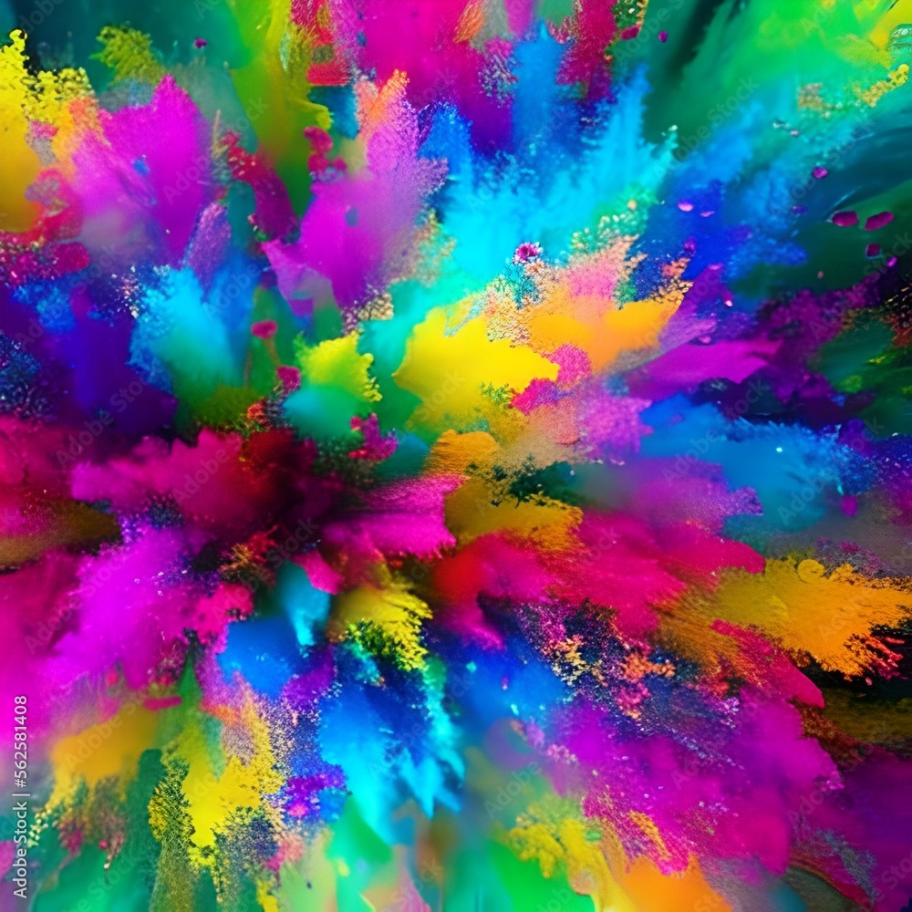 Color Splash Explosion Background -- Generative AI Color Splash Explosion Background -- Generative AI
