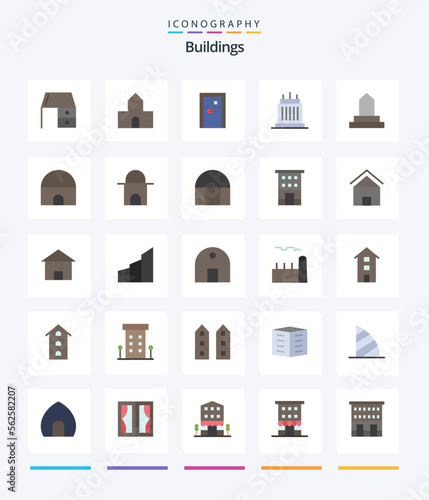Creative Buildings 25 Flat icon pack Such As property. estate. christian building. buildings. exit