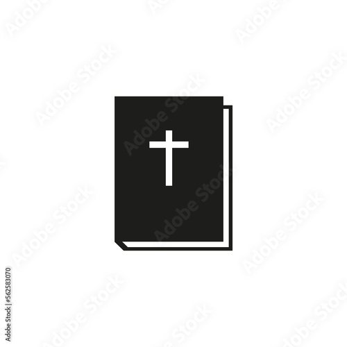 Contemporary bible icon. Cross symbol. Vector illustration.