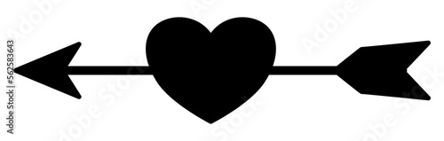 heart arrow doodle line art