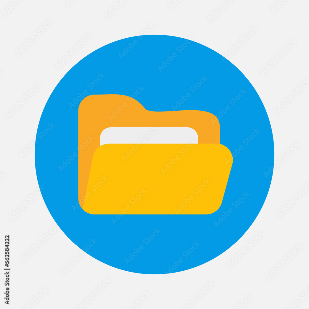 Folder icon in flat style about essentials, use for website mobile app presentation Folder icon in flat style about essentials, use for website mobile app presentation