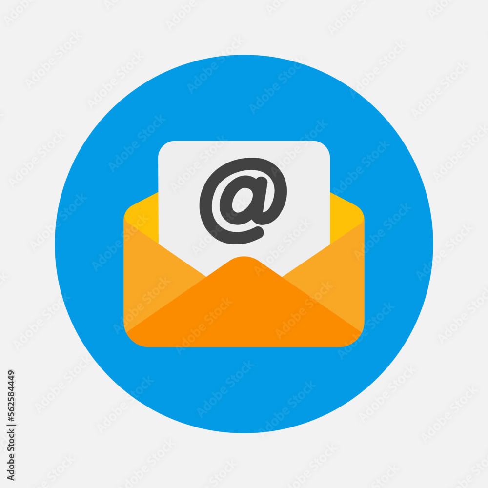 Email icon in flat style about essentials, use for website mobile app presentation Email icon in flat style about essentials, use for website mobile app presentation