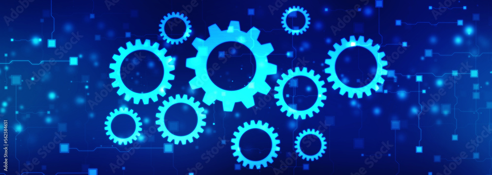 Process management, optimization operation, fix strategy industry, transmission gears wheel, software update status, Cog Gear Wheel on the technology abstract background