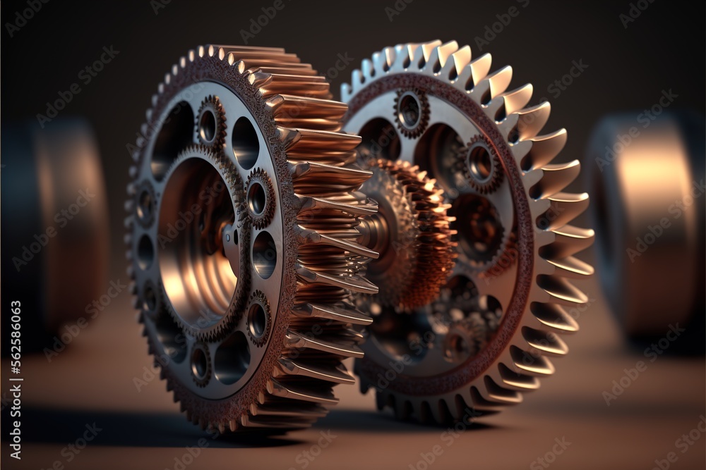Industrial mechanic gear wheel created with generative ai Industrial mechanic gear wheel created with generative ai