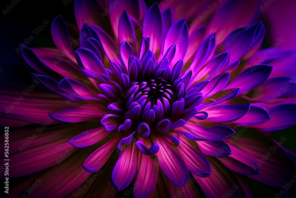 Obraz premium Purple Violet Dahlia Flower, Generative AI