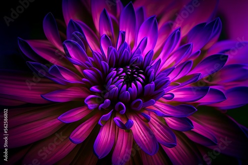 Purple Violet Dahlia Flower, Generative AI