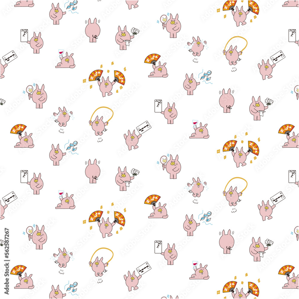 Obraz premium ブタのシームレスパターン