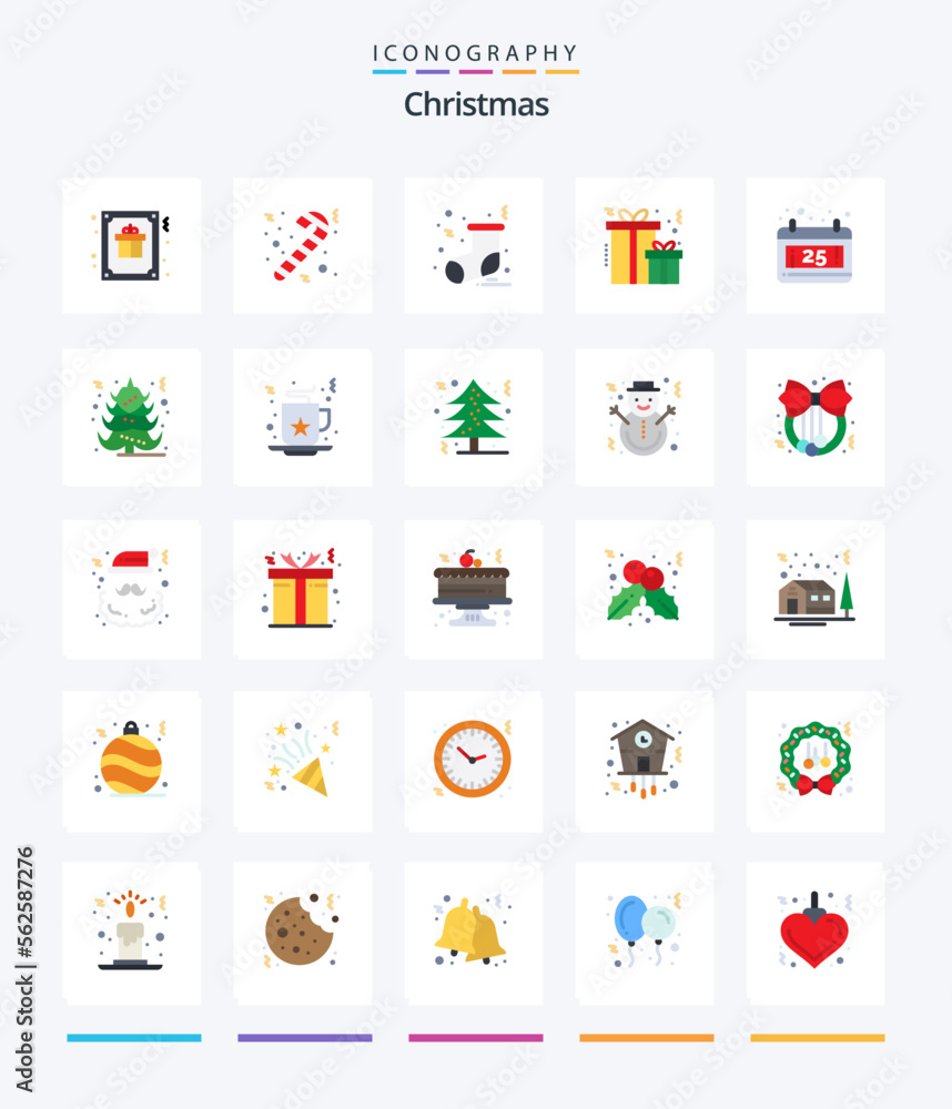Creative Christmas 25 Flat icon pack  Such As christmas. christmas. christmas. calendar. present