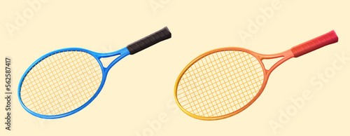 3D tennis racket set