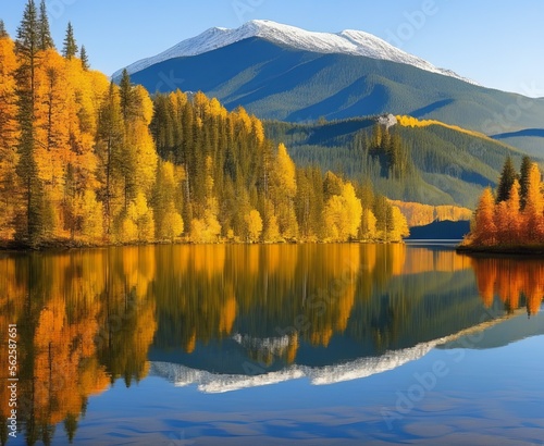 autumn in the mountains, lake, water, landscape, nature, forest