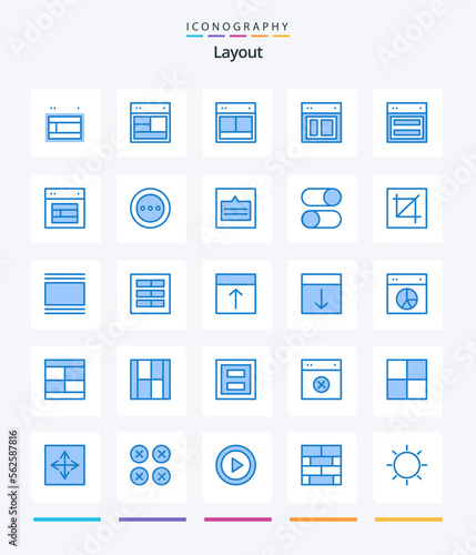 Creative Layout 25 Blue icon pack Such As loading. ellipsis. order. wireframe. links