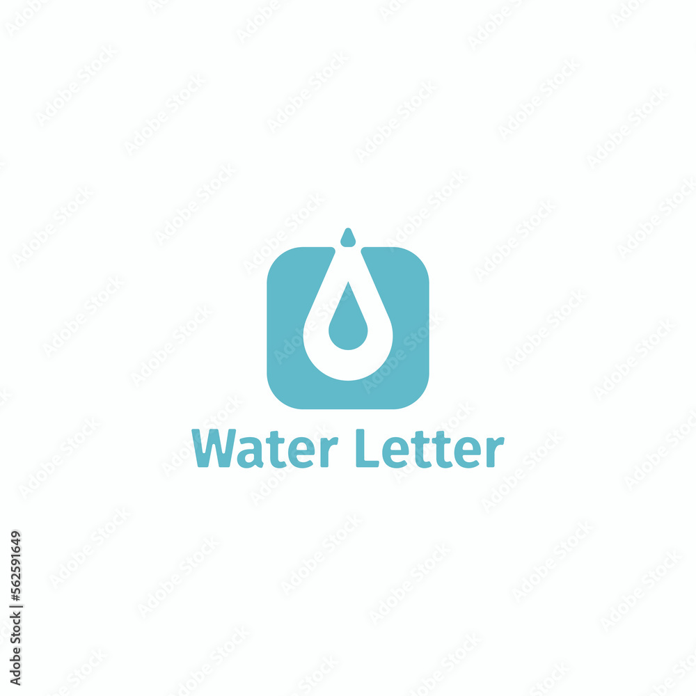 Square logo with negative space of water and resembling the letter U.