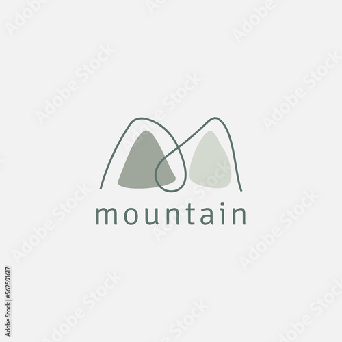 Two mountains logo in minimalist style.
