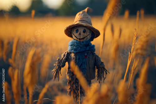 scarecrow in field photo