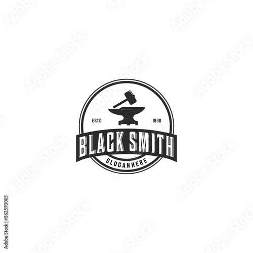 black smith logo template in white background