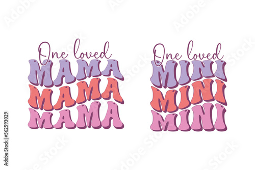 mama mini valentine's retro sublimation vector design for t-shirts, tote bags, cards, frame artwork, phone cases, bags, mugs, stickers, tumblers, print, etc.
