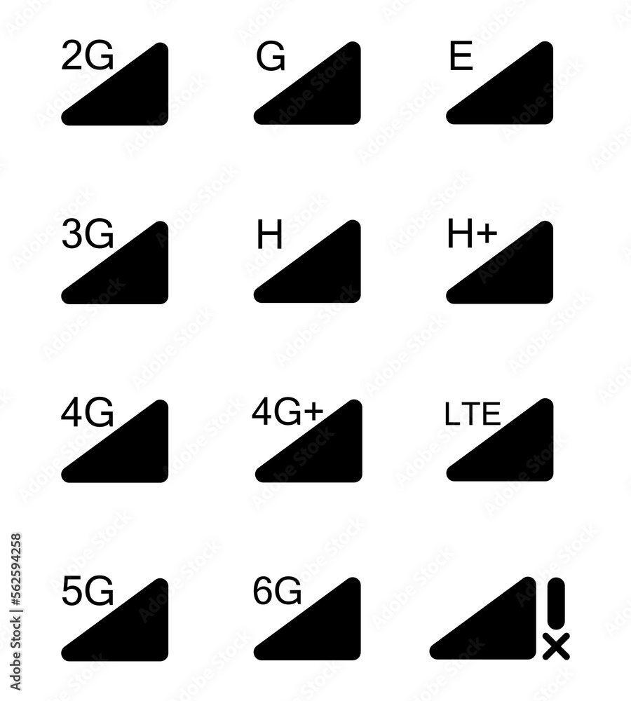 Phone mobile signal. Status bar connection icon. Network icon pictures ...