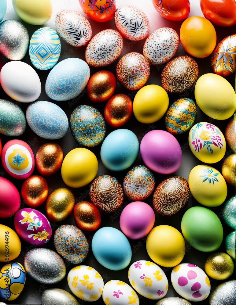 Fototapeta premium easter eggs in a nest on a white background.
