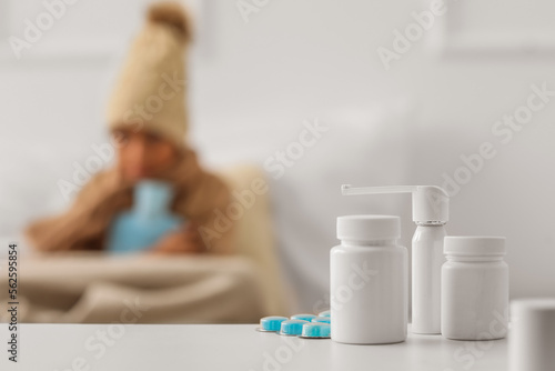 Different medicines on tabl...