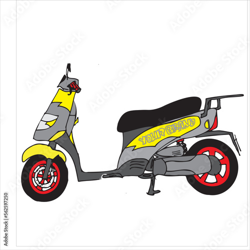 Small and simple scooter illustration, a motorbike design that is suitable for urban areas