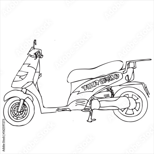 Small and simple scooter illustration, a motorbike design that is suitable for urban areas