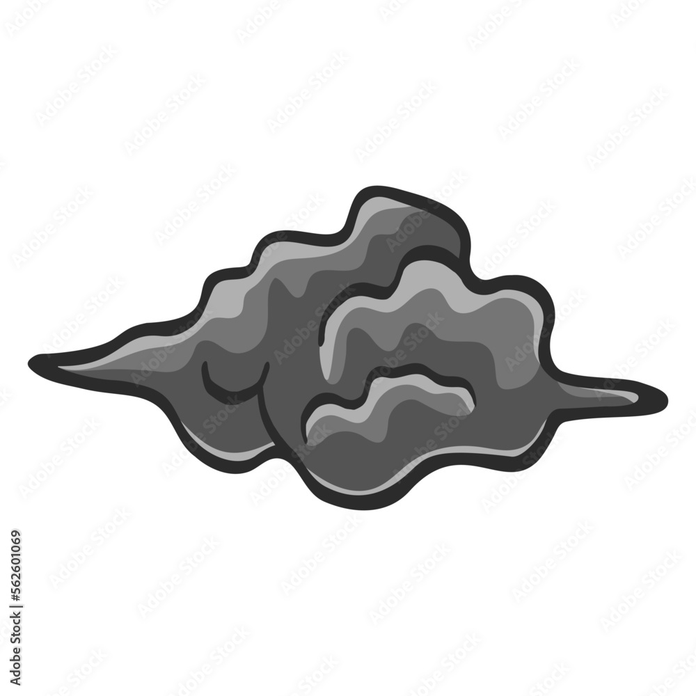 Cool Grey Dark Cloud Vector Illustration Drawing