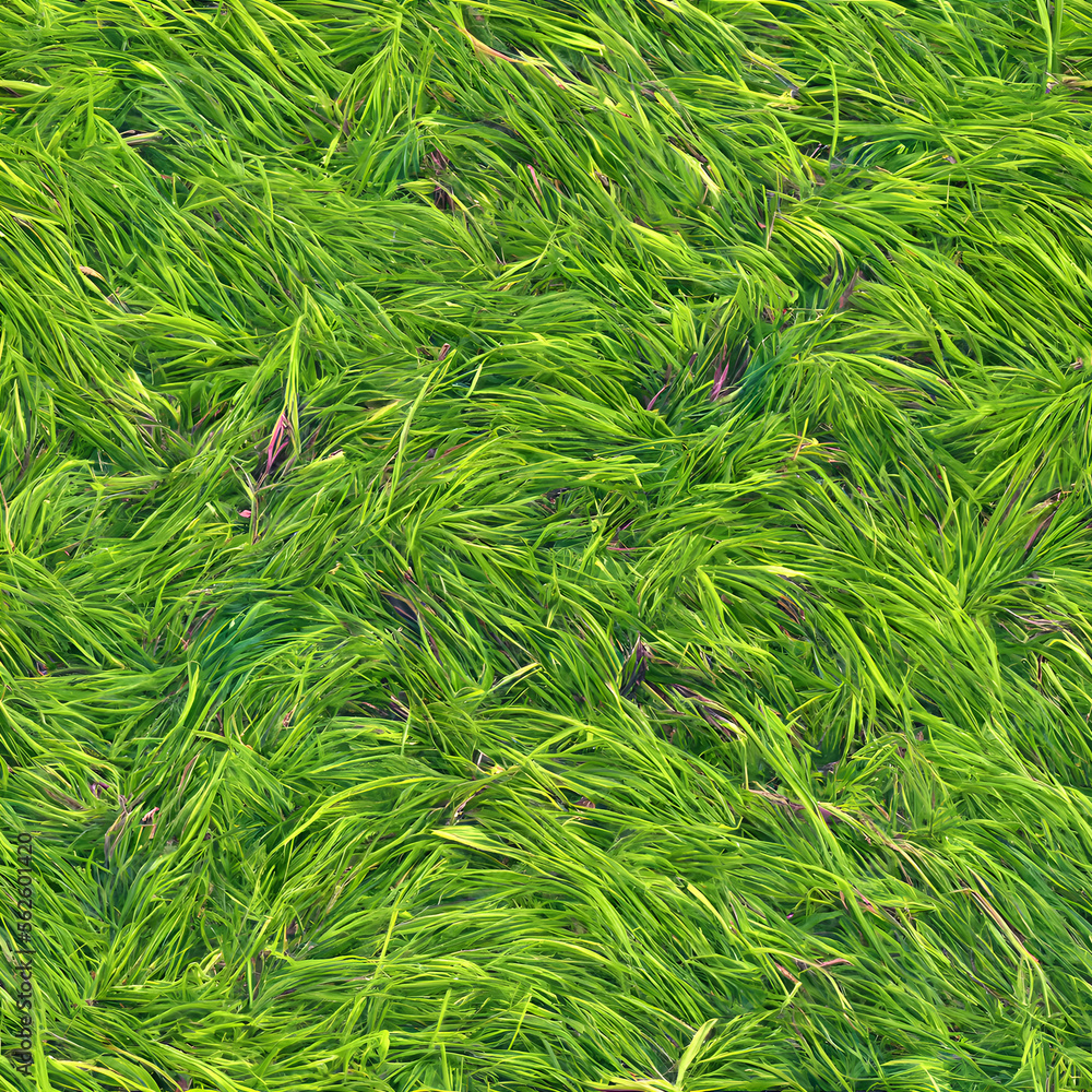 highly stylized grass texture albedo in a top down orthographic scan in