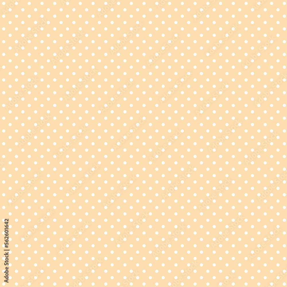 retro white and beige Polka dot seamleess pattern.Fashion polka dot fabric background   . 