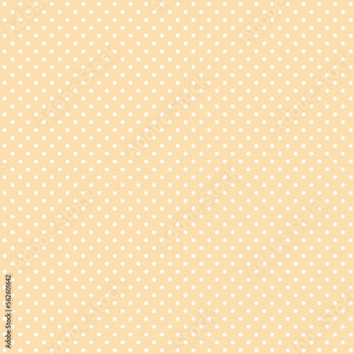 retro white and beige Polka dot seamleess pattern.Fashion polka dot fabric background . 