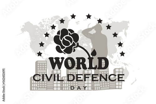 world civil defense day. army, world map. vector designs. suitable for banners, websites, posters, templates, apps, backgrounds and others