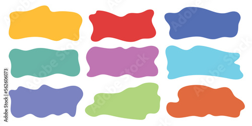 Organic colorful blob shape isolated on transparent background. Abstract fluid shapes vector set, simple decoration forms