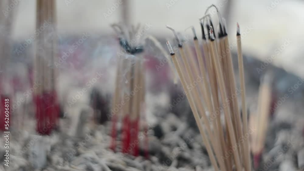 Burning incense sticks. Incense for praying Buddha or Hindu gods to show worship. bless the holy Burning incense sticks. Incense for praying Buddha or Hindu gods to show worship. bless the holy