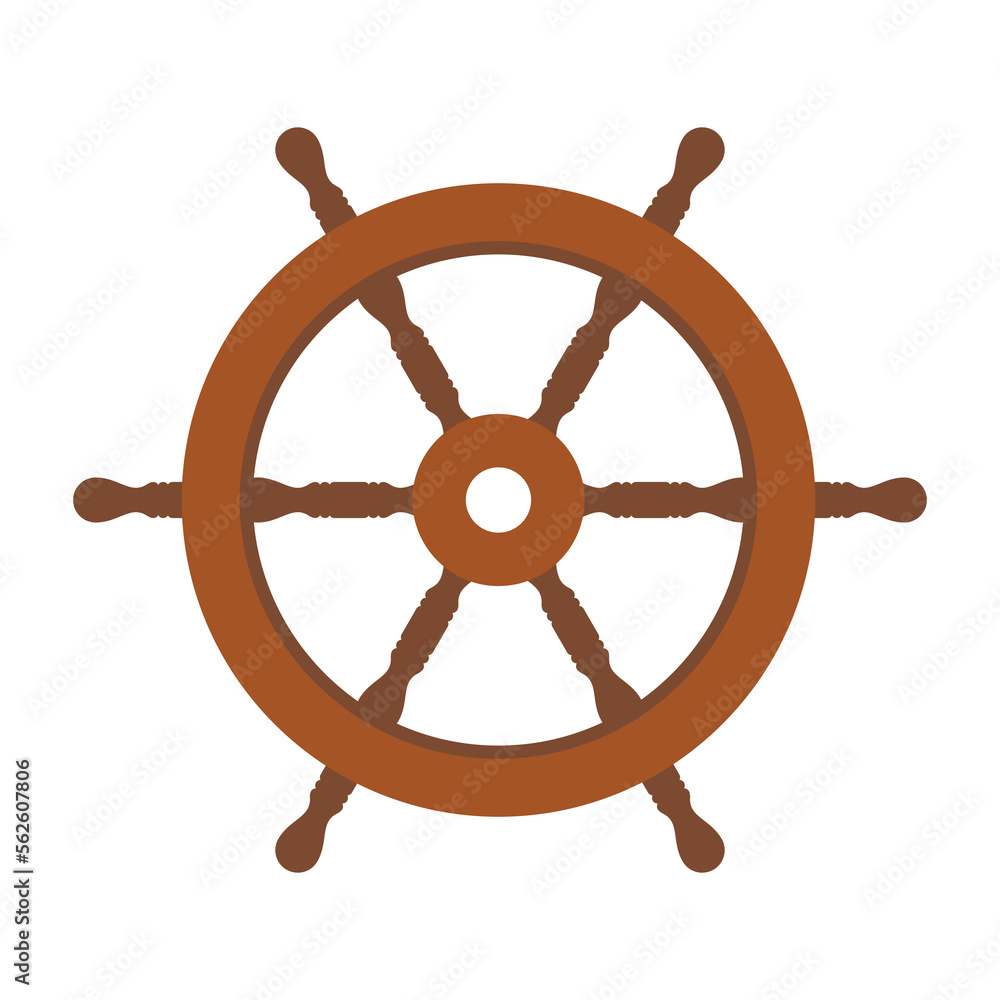 ship steering wheel vector illustration Flat design style Clipart