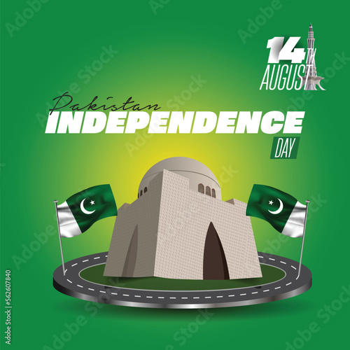 14th August Pakistan Independence day 6th september defence day, background with jet 25 december quaid e azam day post design photo