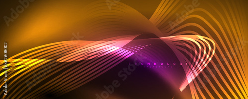 Techno neon wave lines  dynamic electric motion  speed concept. Templates for wallpaper  banner  background  landing page  wall art  invitation  prints