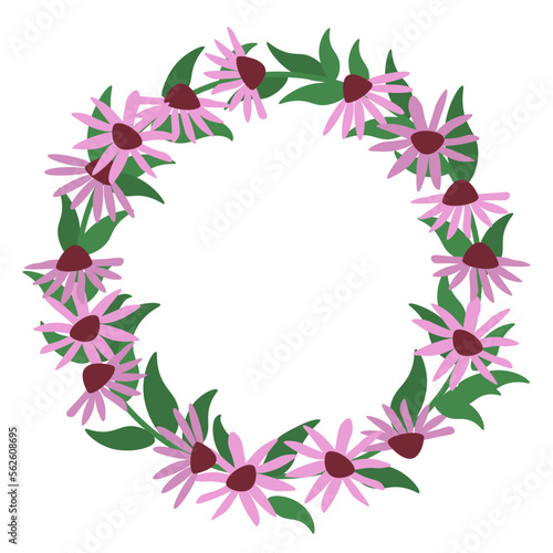 Echinacea floral wreath © elyomys