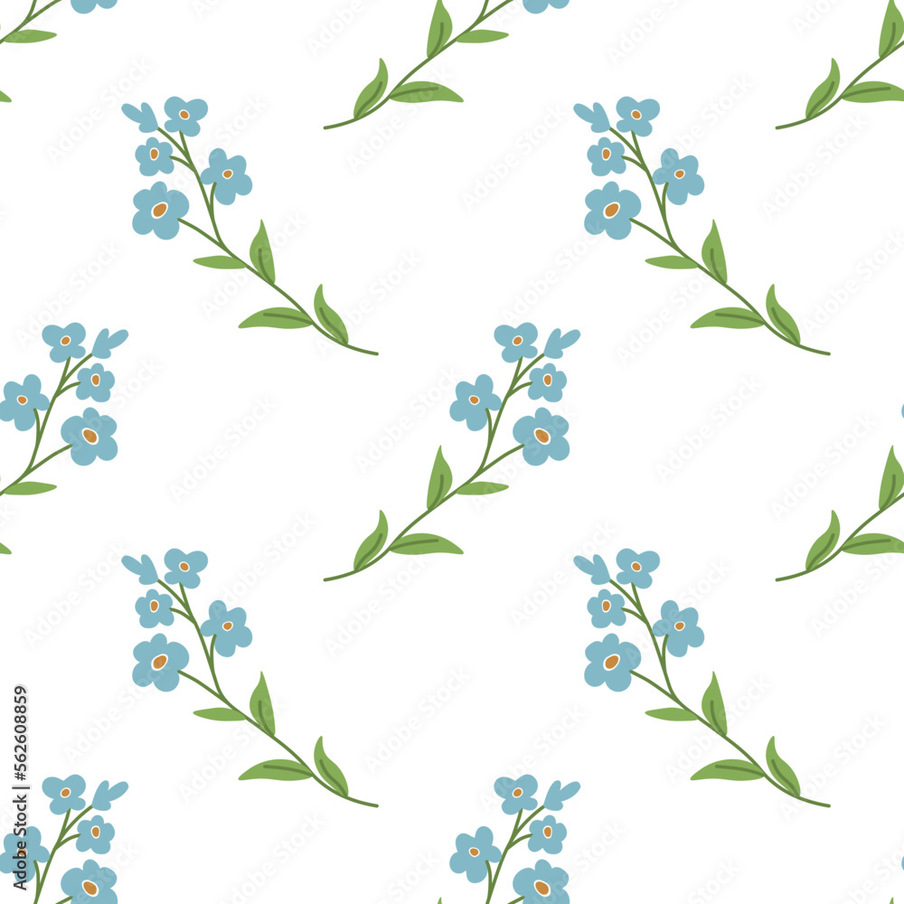 Seamless forget-me-not pattern Seamless forget-me-not pattern