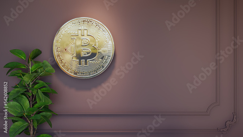 bitcoin design in wall photo