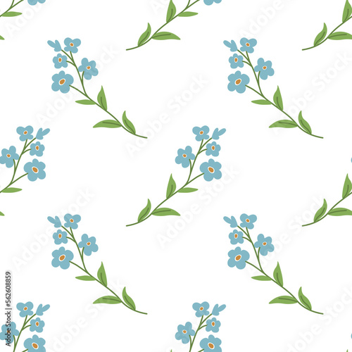 Seamless forget-me-not pattern