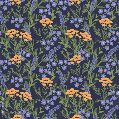 Seamless meadow pattern