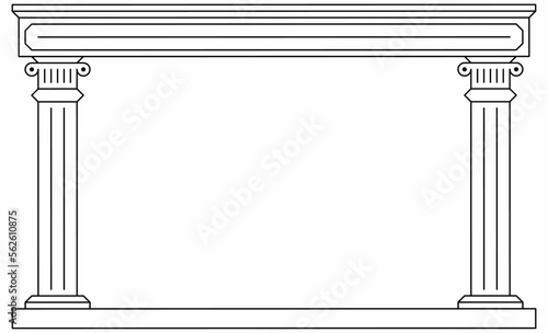 outline pillar frame with copy space for your text or design
