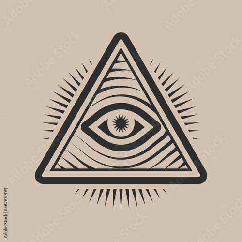 Eye of Providence. Masonic symbol vector images