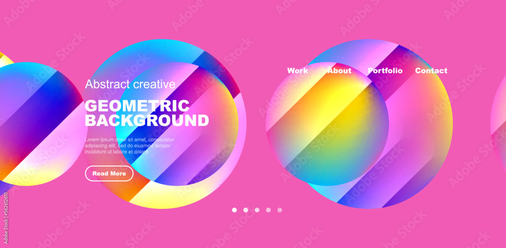 Colorful shiny and glossy circles abstract composition with light and shadow effects, geometric vector abstract background Colorful shiny and glossy circles abstract composition with light and shadow effects, geometric vector abstract background