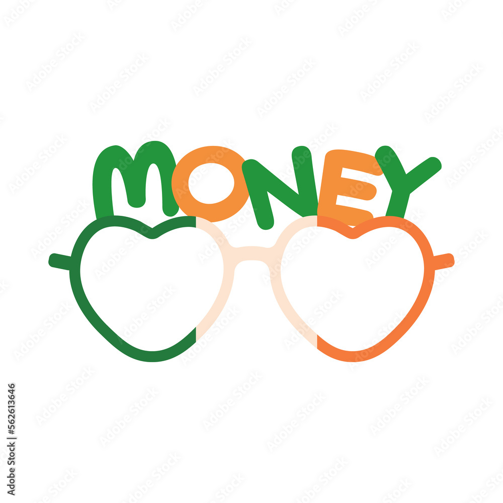 Ireland flag glasses with good luck message for Saint Patrick's Day Ireland flag glasses with good luck message for Saint Patrick's Day