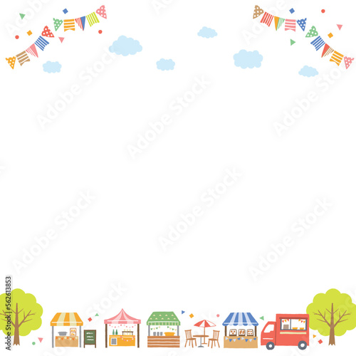 マルシェの背景イラスト