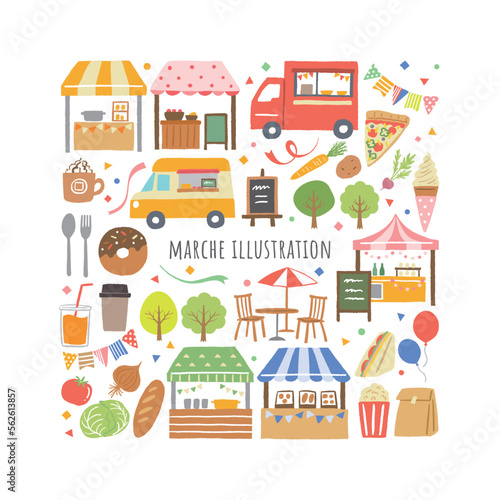 マルシェのイメージイラスト　セット