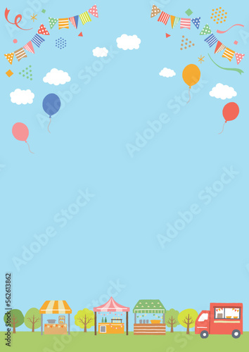 マルシェの背景イラスト