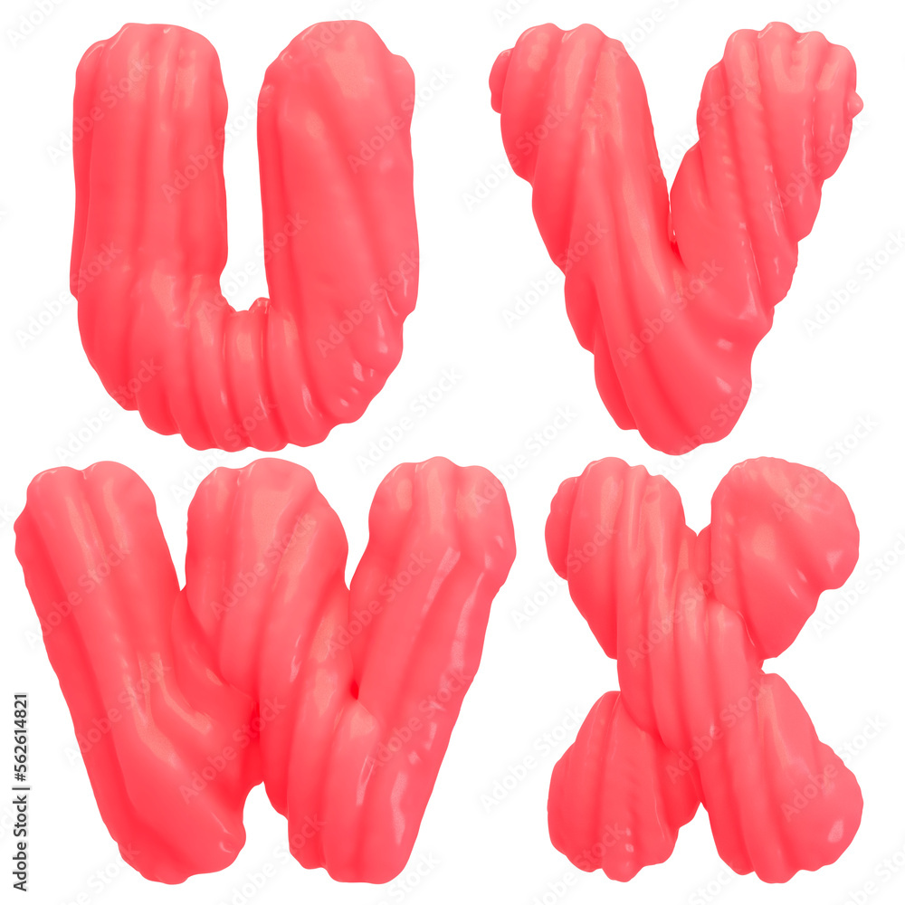 Candy 3d letters. PNG alphabet isolated on white Stock Illustration ...