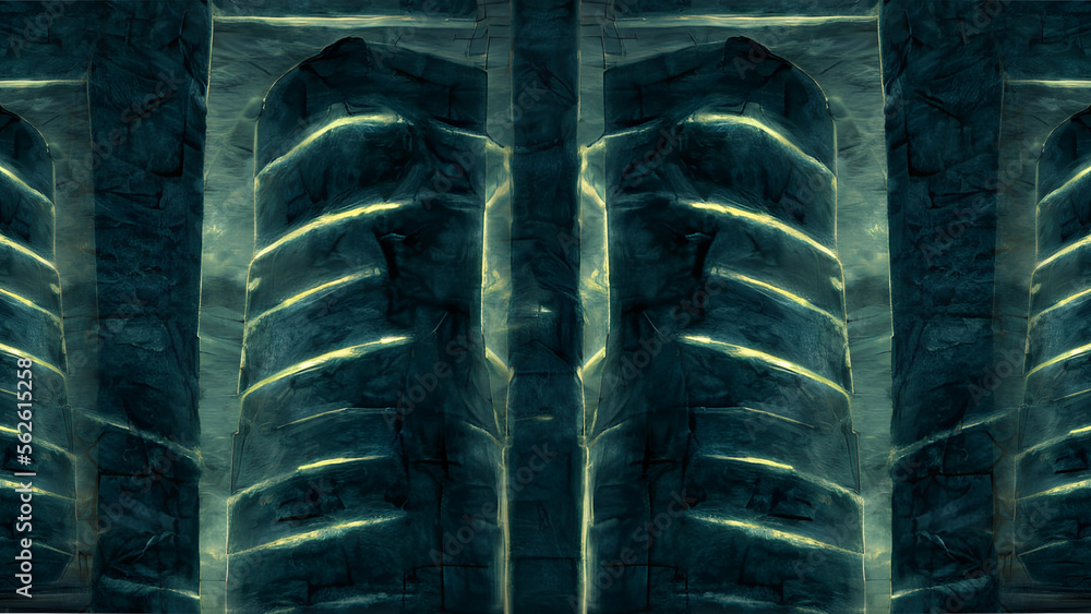 Symmetrical Stone cracks with neon lights effect (Background, texture, wallpaper, cover) Symmetrical Stone cracks with neon lights effect (Background, texture, wallpaper, cover)